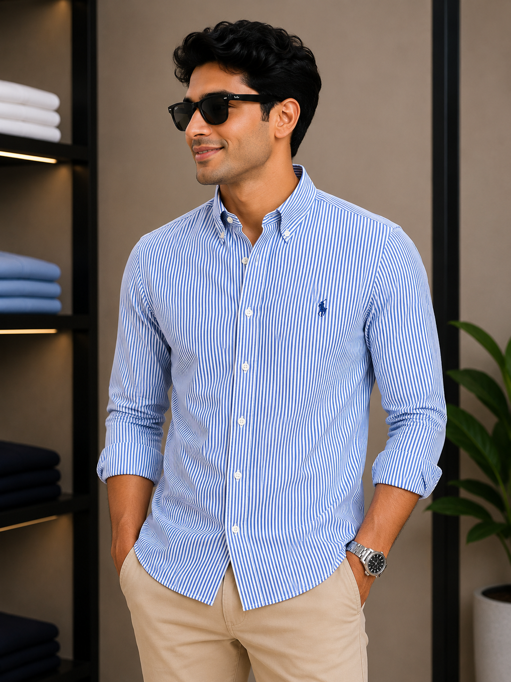 RL Navy Oxford Lining Shirt