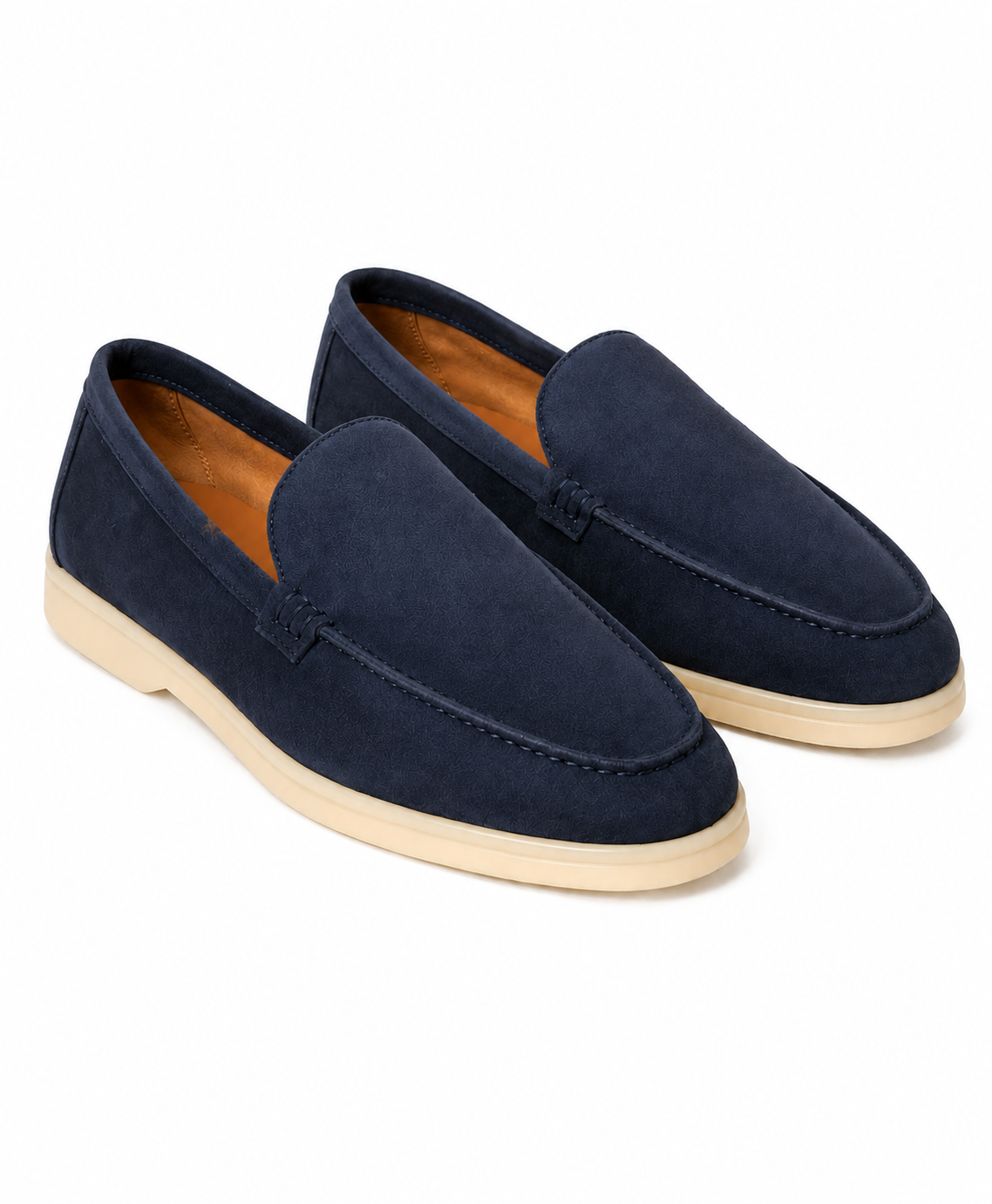 Navy Luxe Suede Loafers