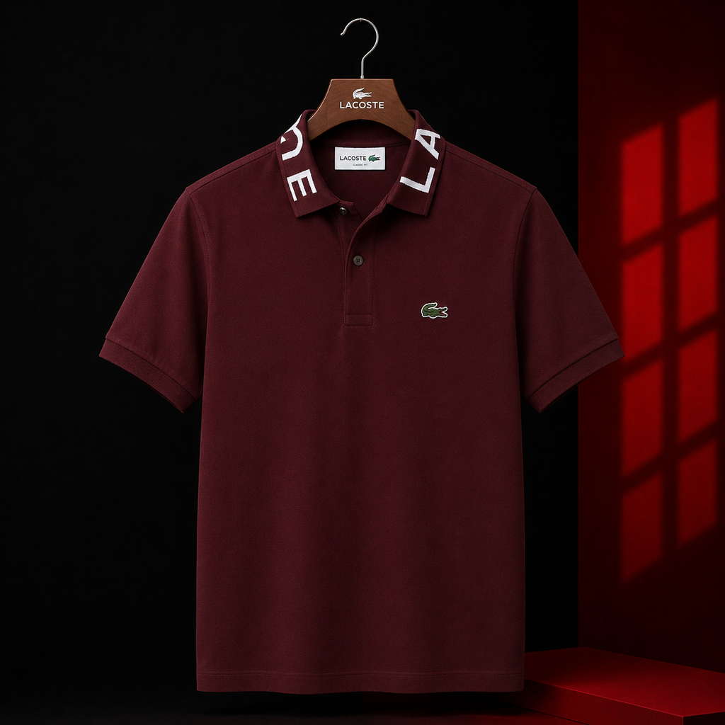L Men Maroon Movement Jacquard Collar