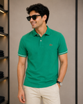 L Men Green Polos T-Shirt