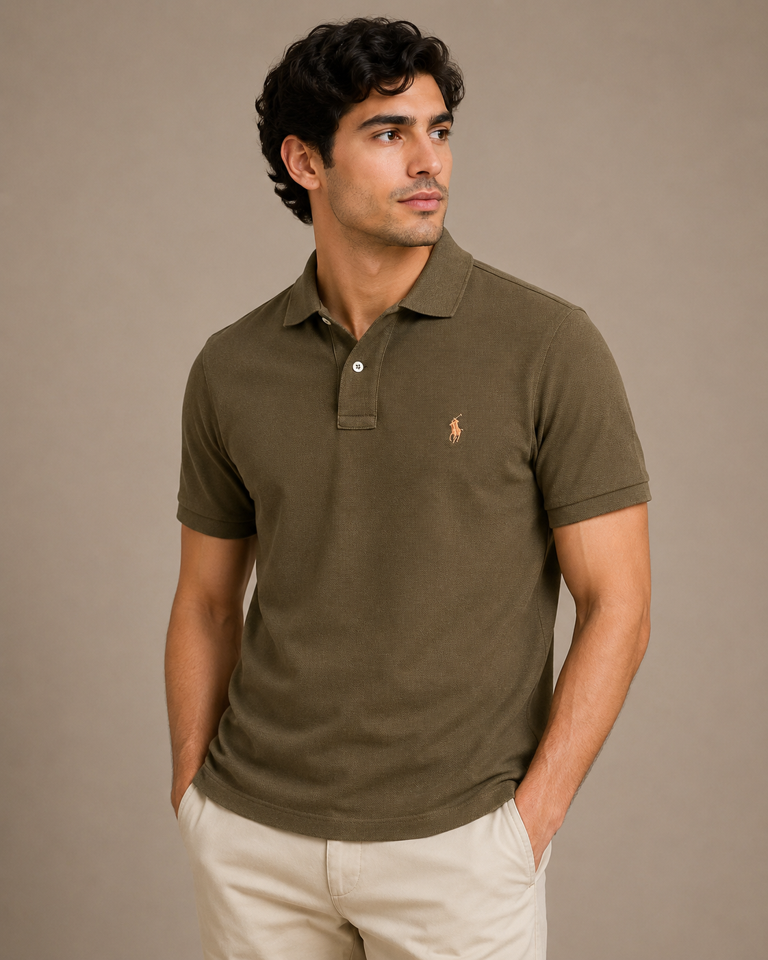 RL Brown Collar T-Shirt