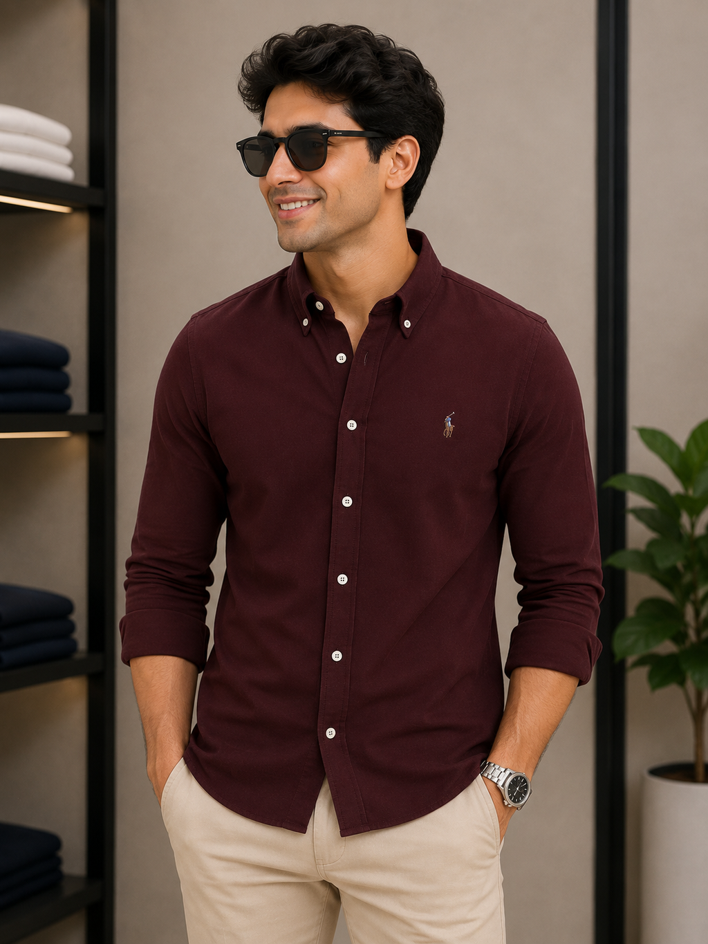 RL Wine Oxford Shirt