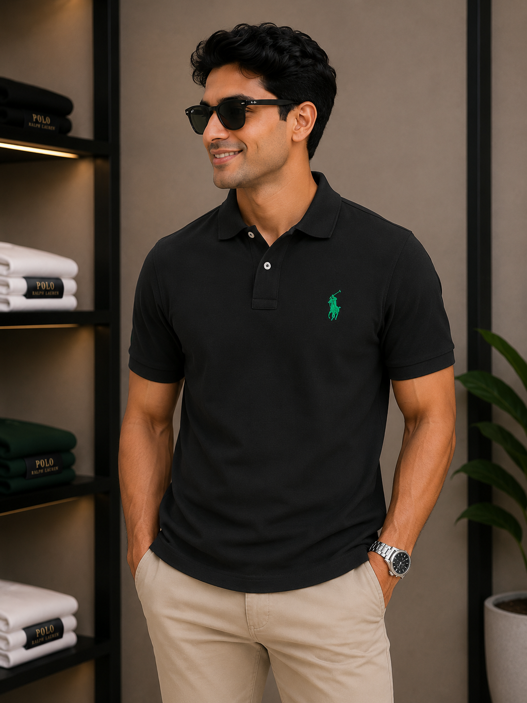 RL Collar T-shirt Black