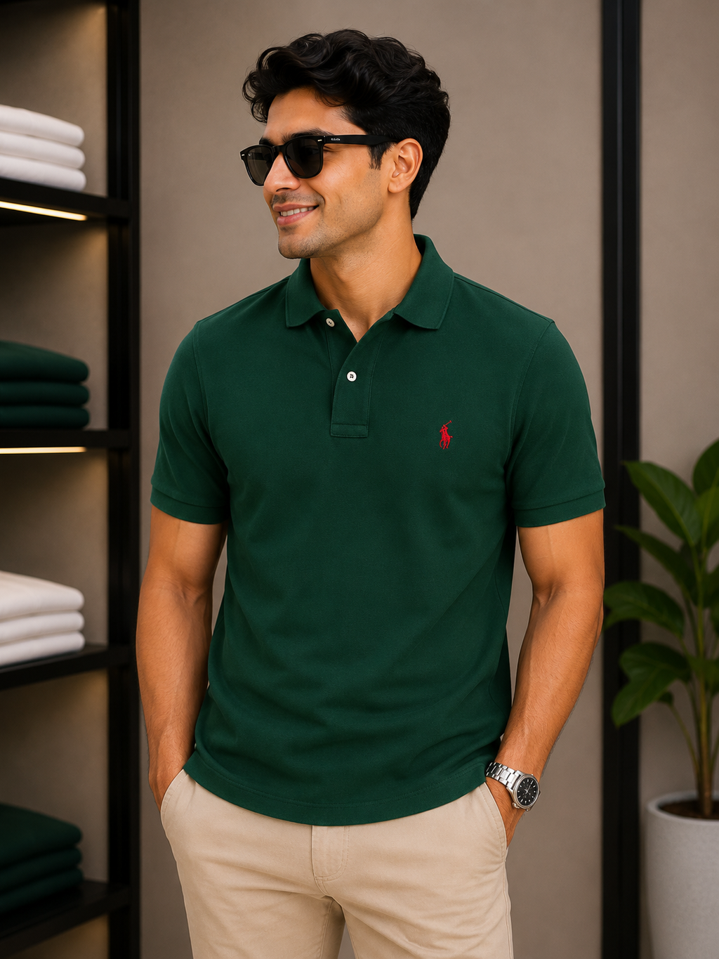 RL Green Collar T-Shirt